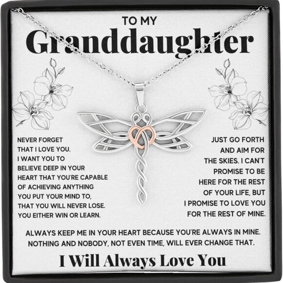 Granddaughter Necklace Stainless Steel Birthday Graduation Gift Jewelry - Picture 1 of 7